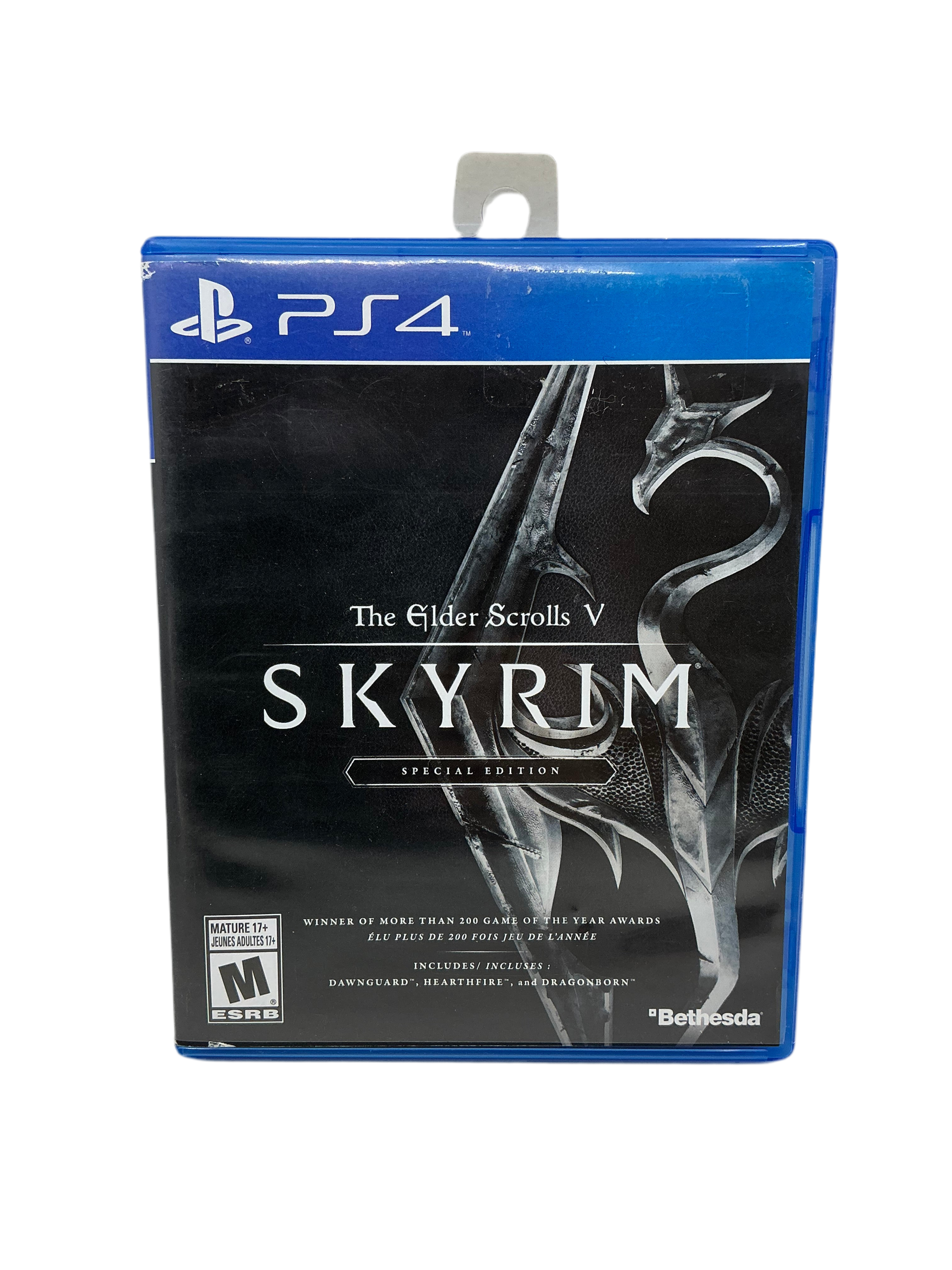 PS4 game case for 'The Elder Scrolls V: Skyrim' Special Edition on a white background