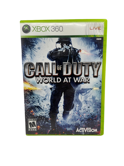 Call of Duty: World at War game case for Xbox 360 on a white background