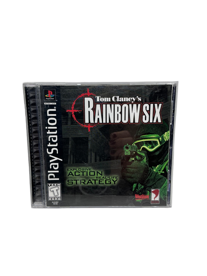 Tom Clancy's Rainbow Six game case for PlayStation on a white background