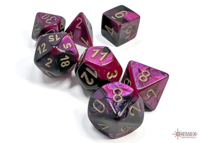Chessex Black-Purple (Gold) Polyhedral Dice
