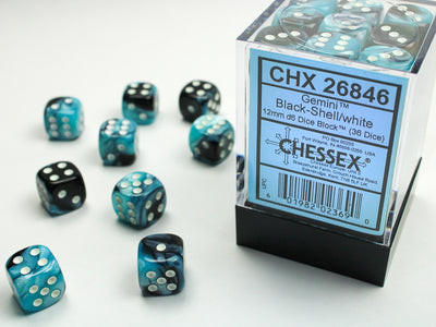 Chessex Gemini® Black-Shell (White)