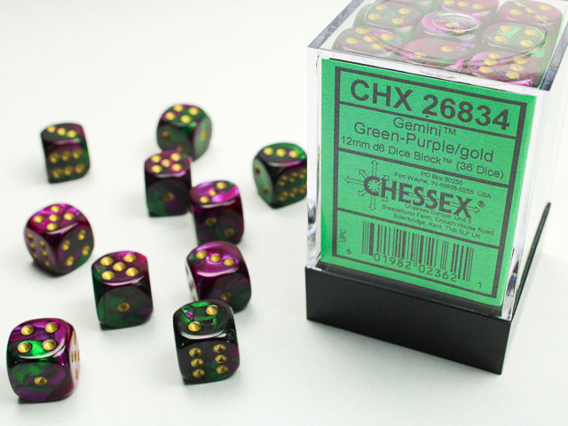 Chessex Gemini® Green-Purple (Gold)