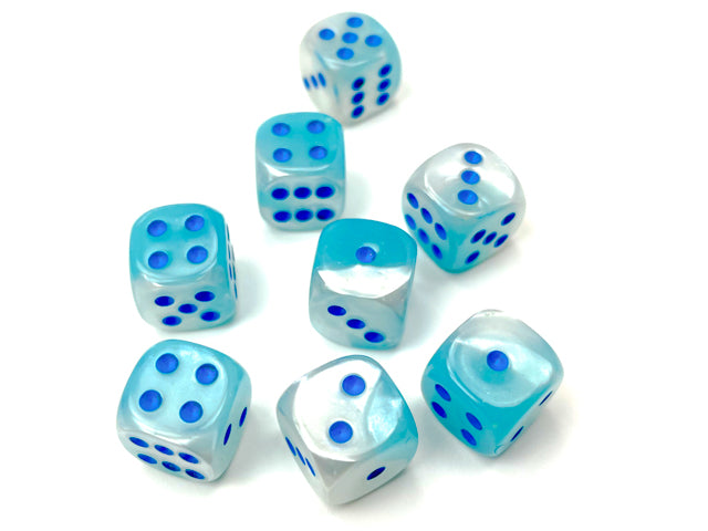 Chessex Gemini® Pearl Turquoise-White (Blue)