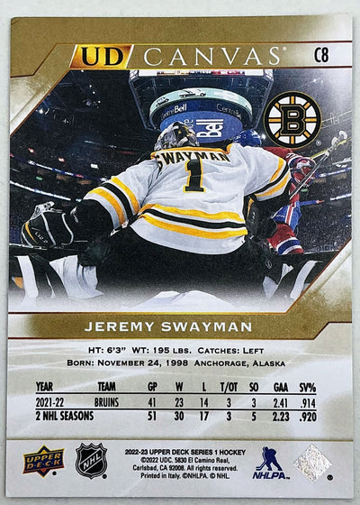 2022-2023 UD Canvas Series 1 Jeremy Swayman #C8