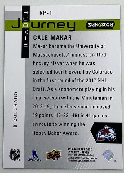2019-2020 UD Synergy Rookie Journey Cale Makar #RP-1 /999