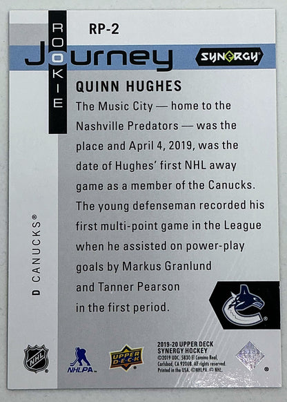 2019-2020 UD Synergy Rookie Journey Quinn Hughes #RP-2 /899