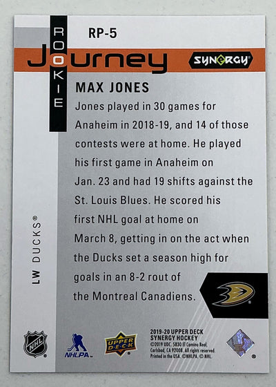 2019-2020 UD Synergy Rookie Journey Max Jones #RP-5 /799
