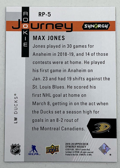 2019-2020 UD Synergy Rookie Journey Max Jones #RP-5 /799