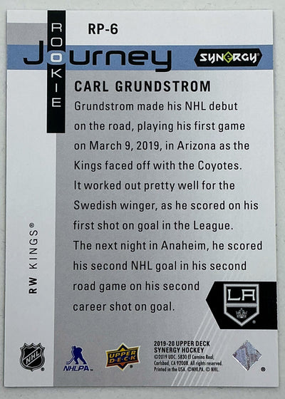 2019-2020 UD Synergy Rookie Journey Carl Grundstrom #RP-6 /899