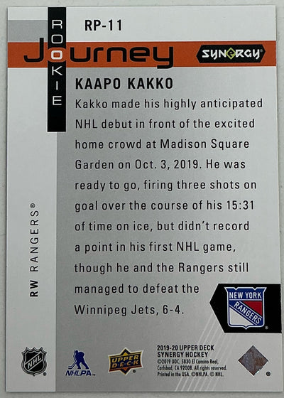 2019-2020 UD Synergy Rookie Journey Kaapo Kakko #RP-11 /799