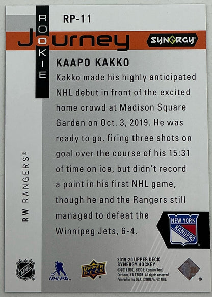 2019-2020 UD Synergy Rookie Journey Kaapo Kakko #RP-11 /799