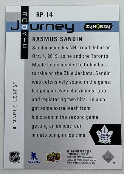 2019-2020 UD Synergy Rookie Journey Rasmus Sandin #RP-14 /899