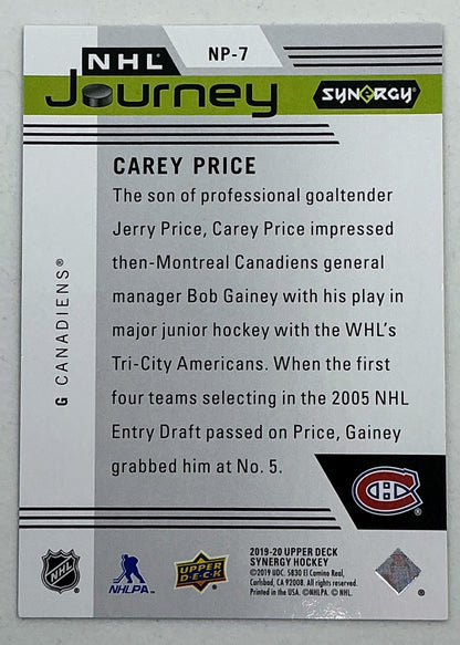 2019-2020 UD Synergy NHL Journey Carey Price #NP-7 /999