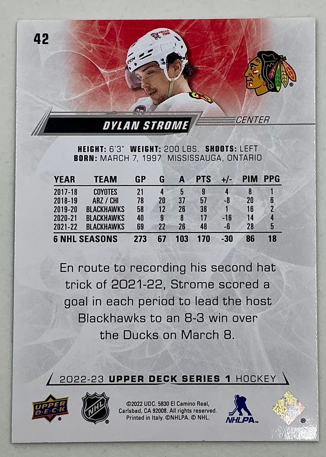 2022-2023 NHL Series 1 Dylan Strome