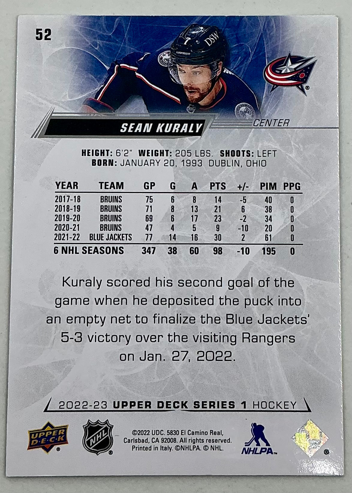 2022-2023 NHL Series 1 Sean Kuraly