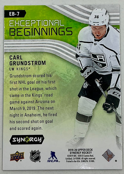 2019-2020 UD Exceptional Beginnings Carl Grundstrom #EB-7 /999