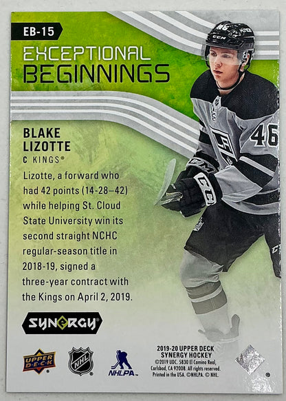 2019-2020 UD Exceptional Beginnings Blake Lizotte #EB-15 /999