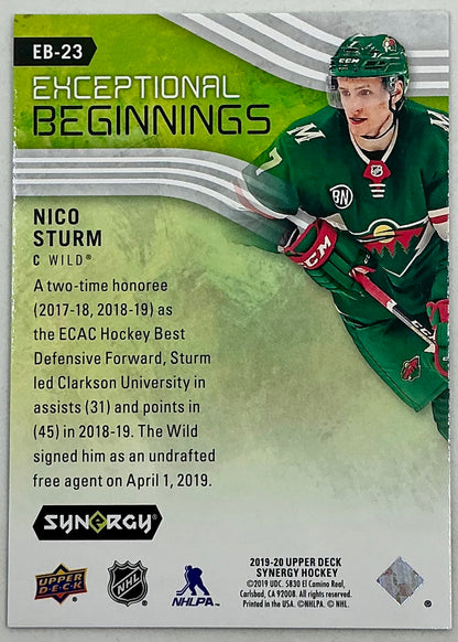 2019-2020 UD Exceptional Beginnings Nico Sturm #EB-23 /999