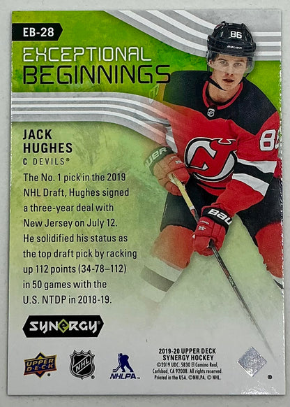 2019-2020 UD Exceptional Beginnings Jack Hughes #EB-28 /999