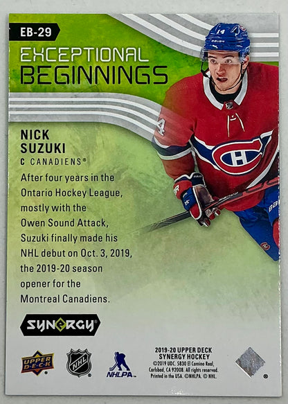 2019-2020 UD Exceptional Beginnings Nick Suzuki #EB-29 /999