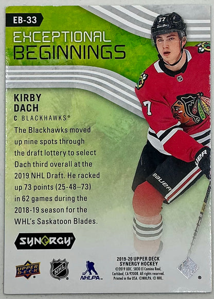 2019-2020 UD Exceptional Beginnings Kirby Dach #EB-33 /999