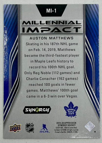 2019-2020 UD Millennial Impact Auston Matthews #MI-1