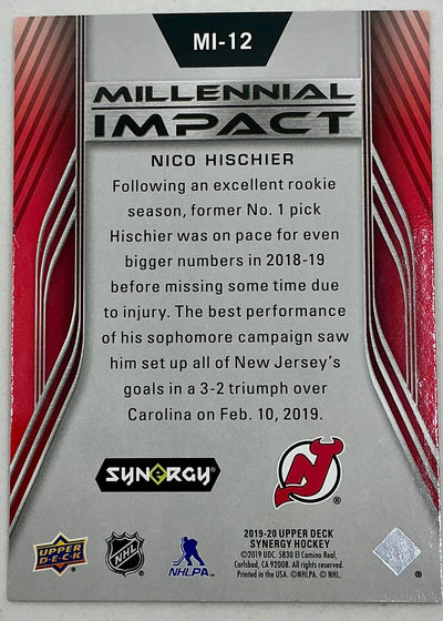 2019-2020 UD Millennial Impact Nico Hischier #MI-12