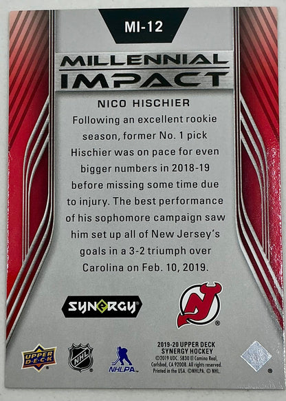 2019-2020 UD Millennial Impact Nico Hischier #MI-12