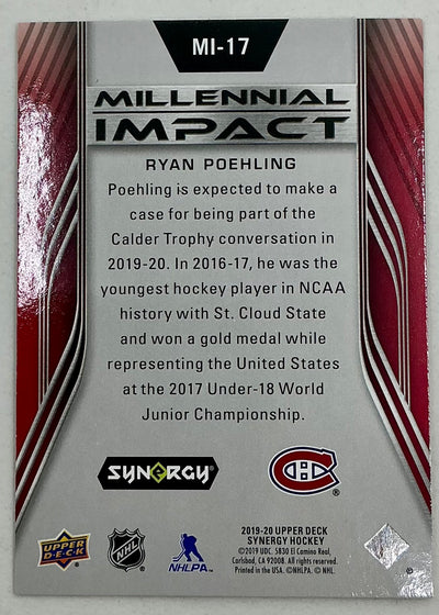2019-2020 UD Millennial Impact Ryan Poehling #MI-17