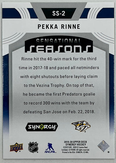 2019-2020 UD Sensational Seasons Pekka Rinne #SS-2