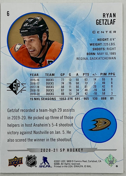 2020-2021 SP Authentic Ryan Getzlaf #6 [Blue]