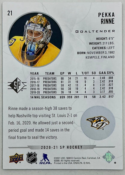 2020-2021 SP Authentic Pekka Rinne #21