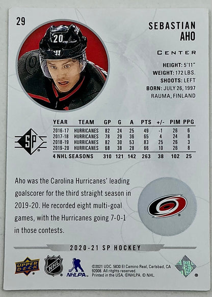 2020-2021 SP Authentic Sebastian Aho #29