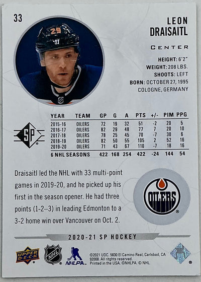 2020-2021 SP Authentic Leon Draisaitl #33