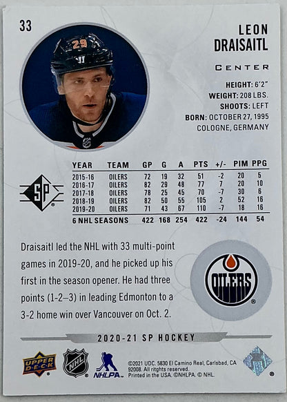 2020-2021 SP Authentic Leon Draisaitl #33