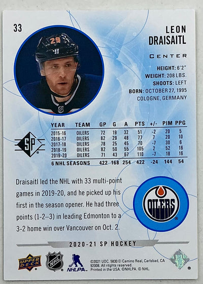 2020-2021 SP Authentic Leon Draisaitl #33 [Blue]