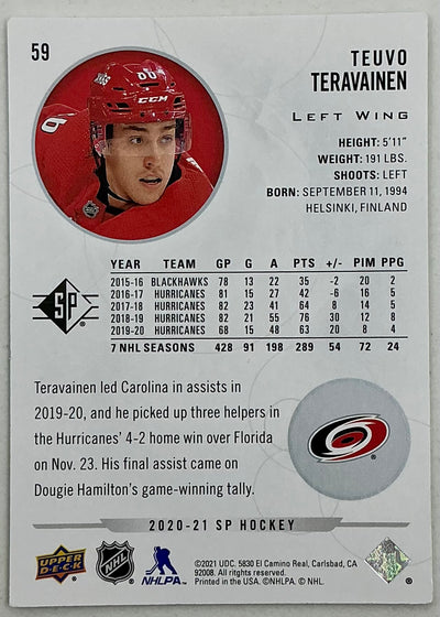 2020-2021 SP Authentic Teuvo Teravainen #59