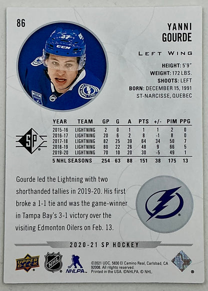 2020-2021 SP Authentic Yanni Gourde #86