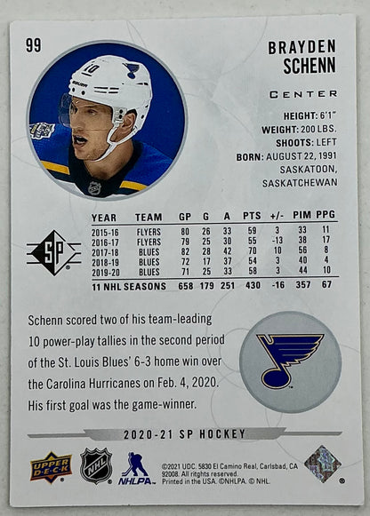 2020-2021 SP Authentic Brayden Schenn #99