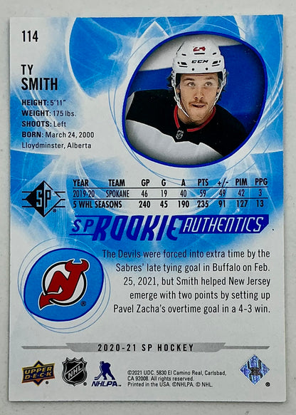 2020-2021 SP Rookie Authentic Ty Smith #114 [Blue]