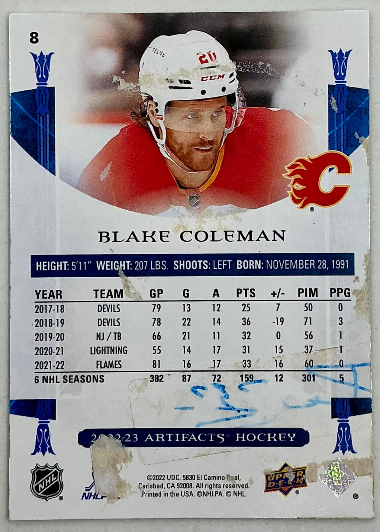 2022-2023 UD Artifacts Blake Coleman #8