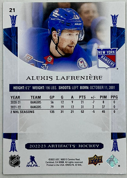2022-2023 UD Artifacts Alexis Lafrenière #21 [Turquoise]