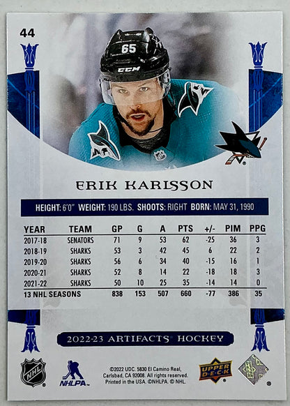 2022-2023 UD Artifacts Erik Karlsson #44