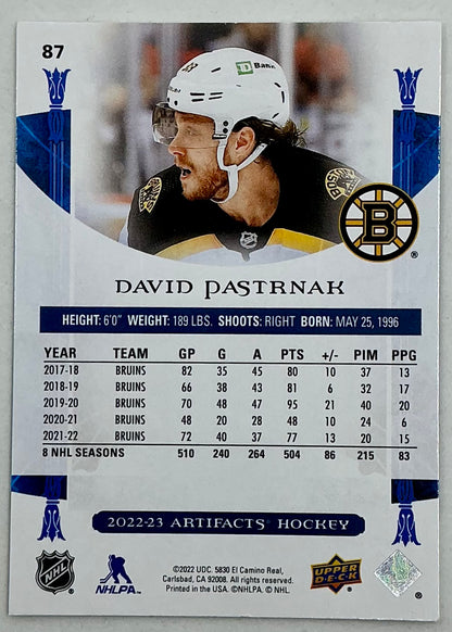 2022-2023 UD Artifacts David Pastrnak #87