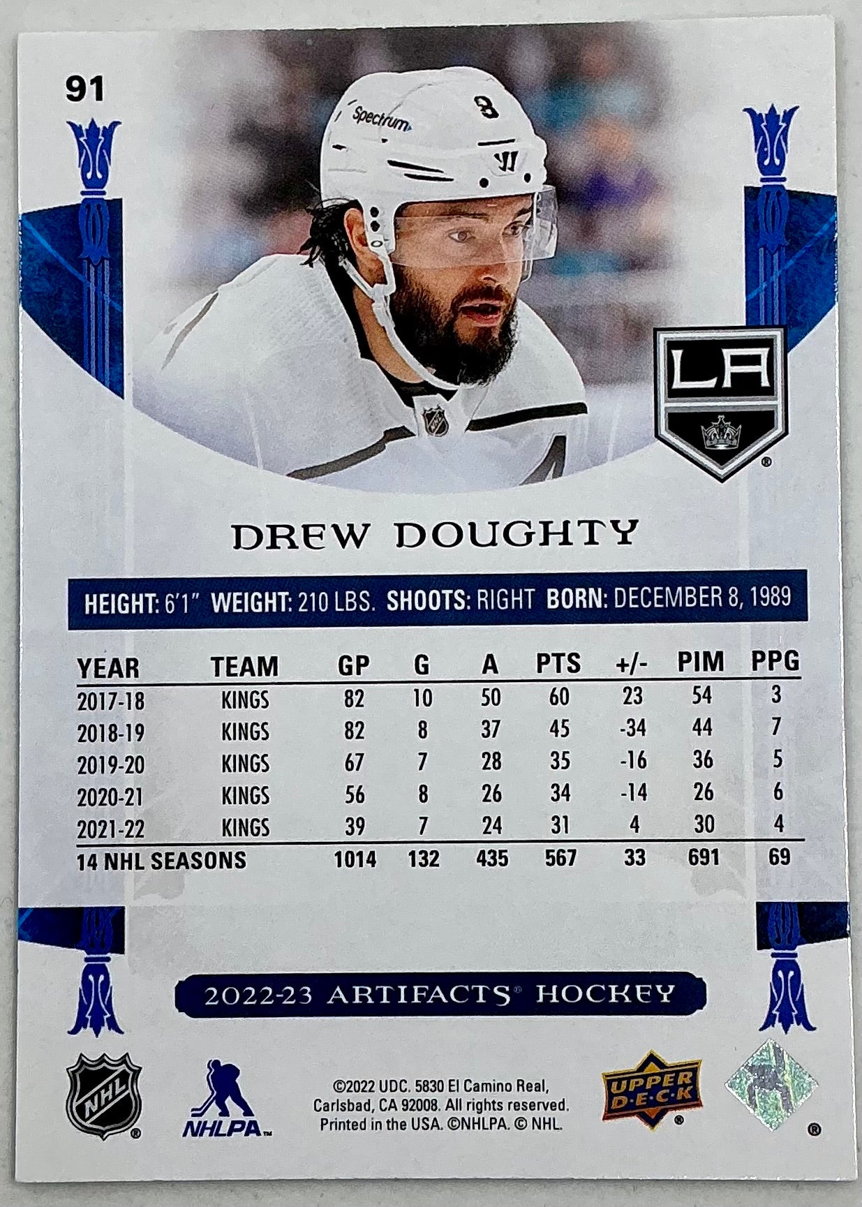 2022-2023 UD Artifacts Drew Doughty #91