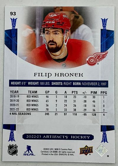2022-2023 UD Artifacts Filip Hronek #93