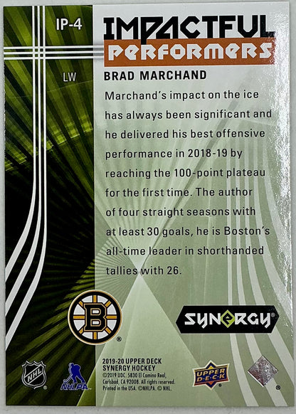 2019-2020 UD Impactful Performers Brad Marchand #IP-4