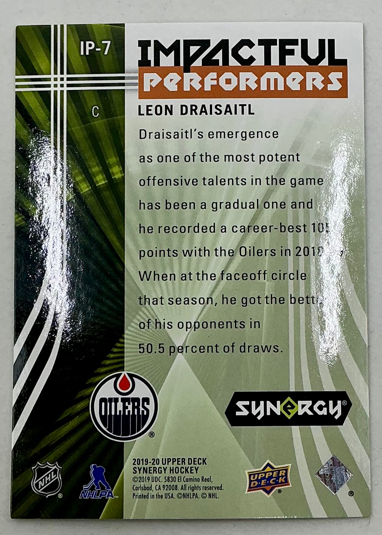 2019-2020 UD Impactful Performers Leon Draisaitl #IP-7
