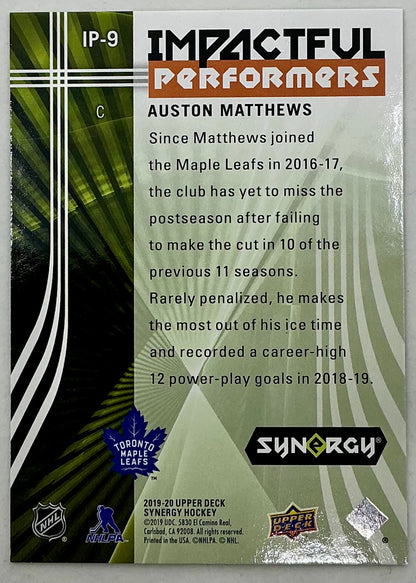 2019-2020 UD Impactful Performers Auston Matthews #IP-9