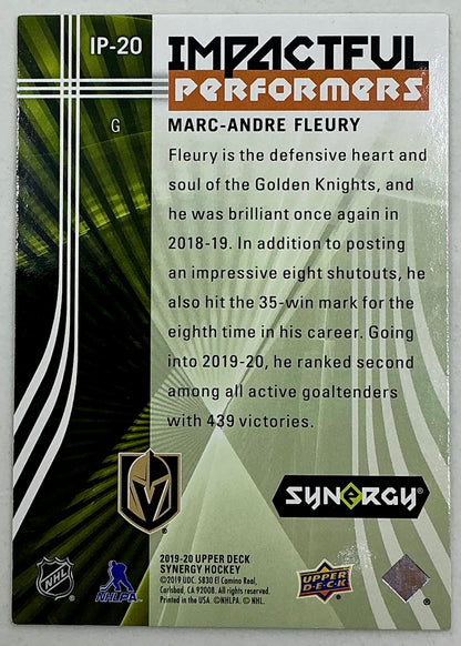 2019-2020 UD Impactful Performers Marc-Andre Fleury #IP-20
